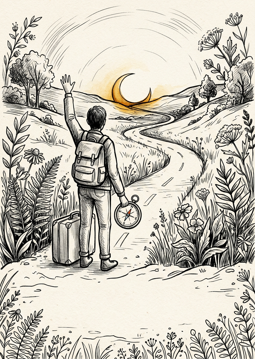Farewell Goodbye Ink Illustration preview