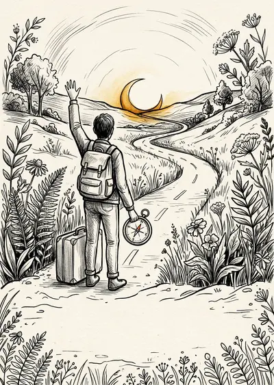 Farewell Goodbye Ink Illustration preview