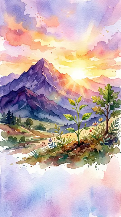 Encouragement And Support Watercolor Sunset preview