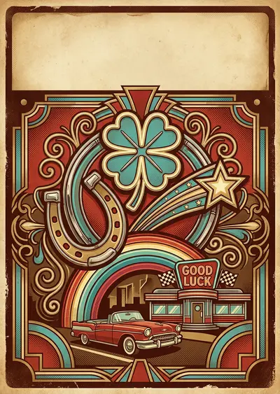 Good Luck Wishes Retro Diner preview