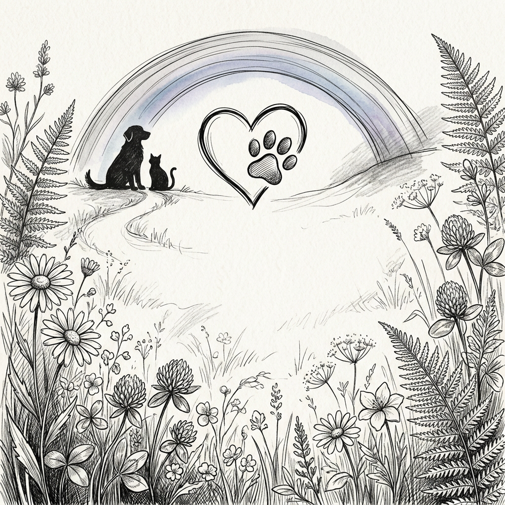 Pet Loss Sympathy Ink Illustration preview