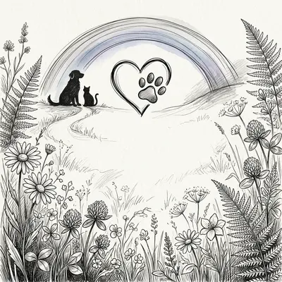 Pet Loss Sympathy Ink Illustration preview