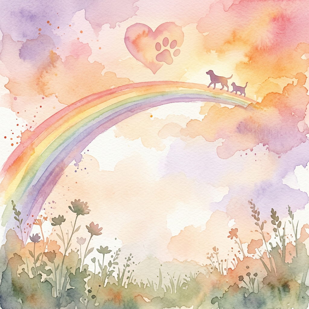 Pet Loss Sympathy Watercolor Sunset preview