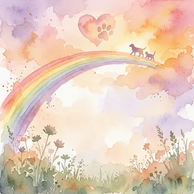 Pet Loss Sympathy Watercolor Sunset preview