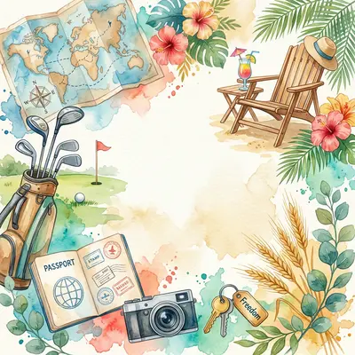Retirement Celebration Watercolor Garden preview