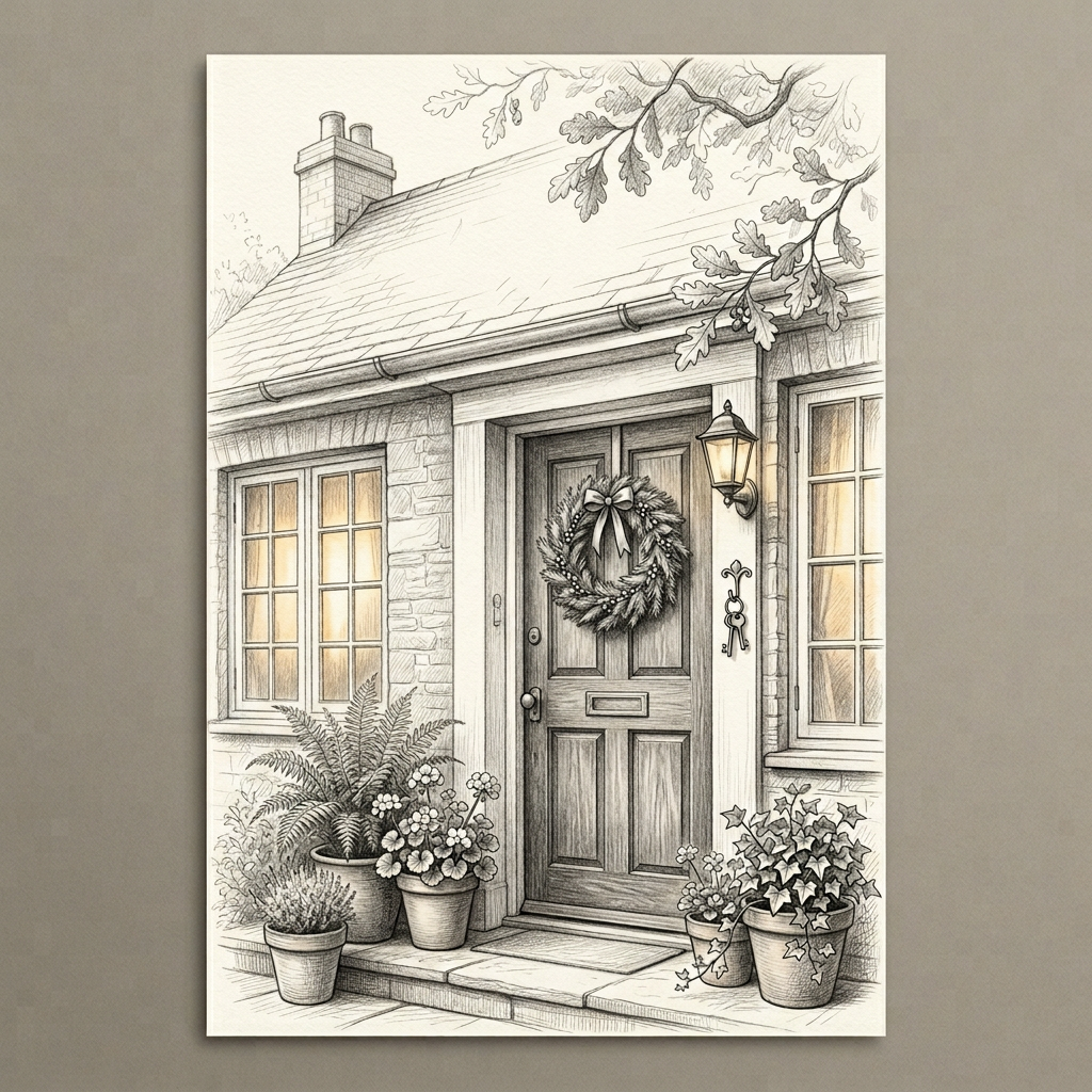 Housewarming Welcome Pencil Drawing preview