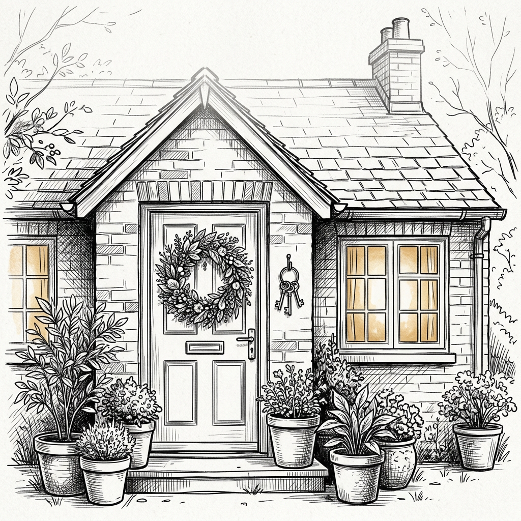 Housewarming Welcome Ink Illustration preview