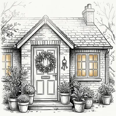 Housewarming Welcome Ink Illustration preview