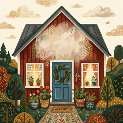 Housewarming Welcome Folk Art preview