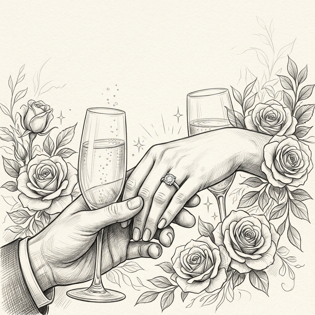 Engagement Celebration Pencil Drawing preview