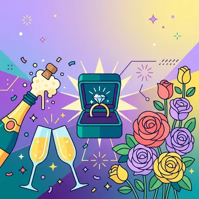 Engagement Celebration Flat Design preview