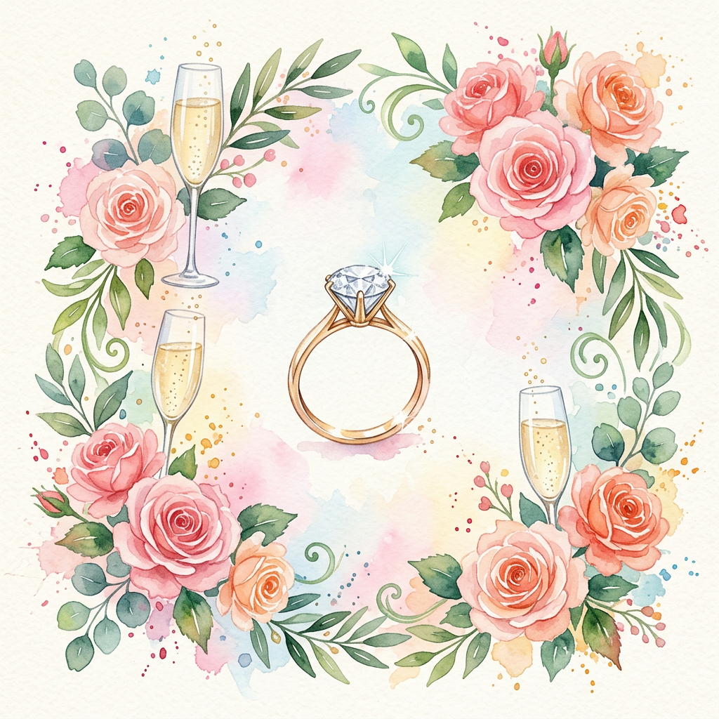 Engagement Celebration Watercolor Garden preview