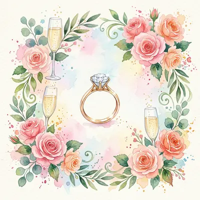 Engagement Celebration Watercolor Garden preview