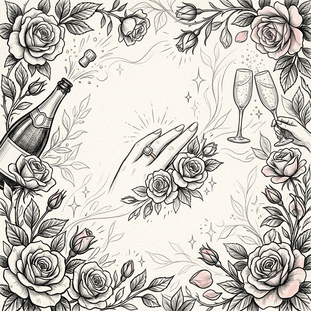 Engagement Celebration Ink Illustration preview