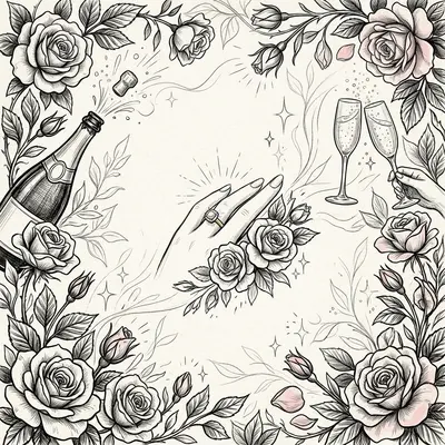 Engagement Celebration Ink Illustration preview