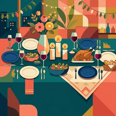 Dinner Party Flat Design preview