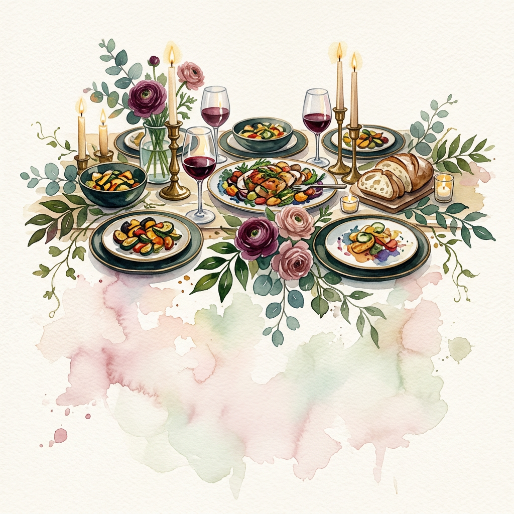 Dinner Party Watercolor Garden preview