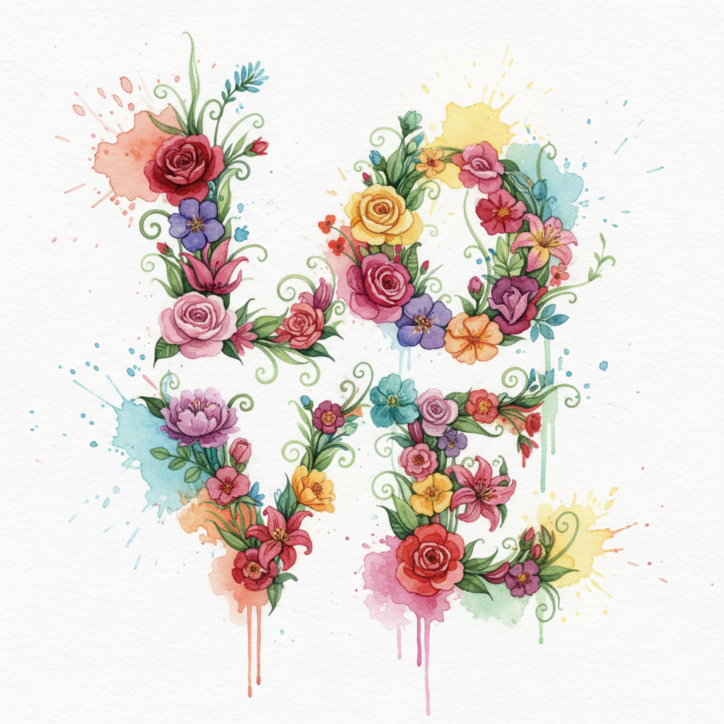 Floral Love Typography preview