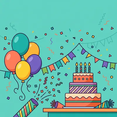 Birthday Party Invitation Flat Design preview