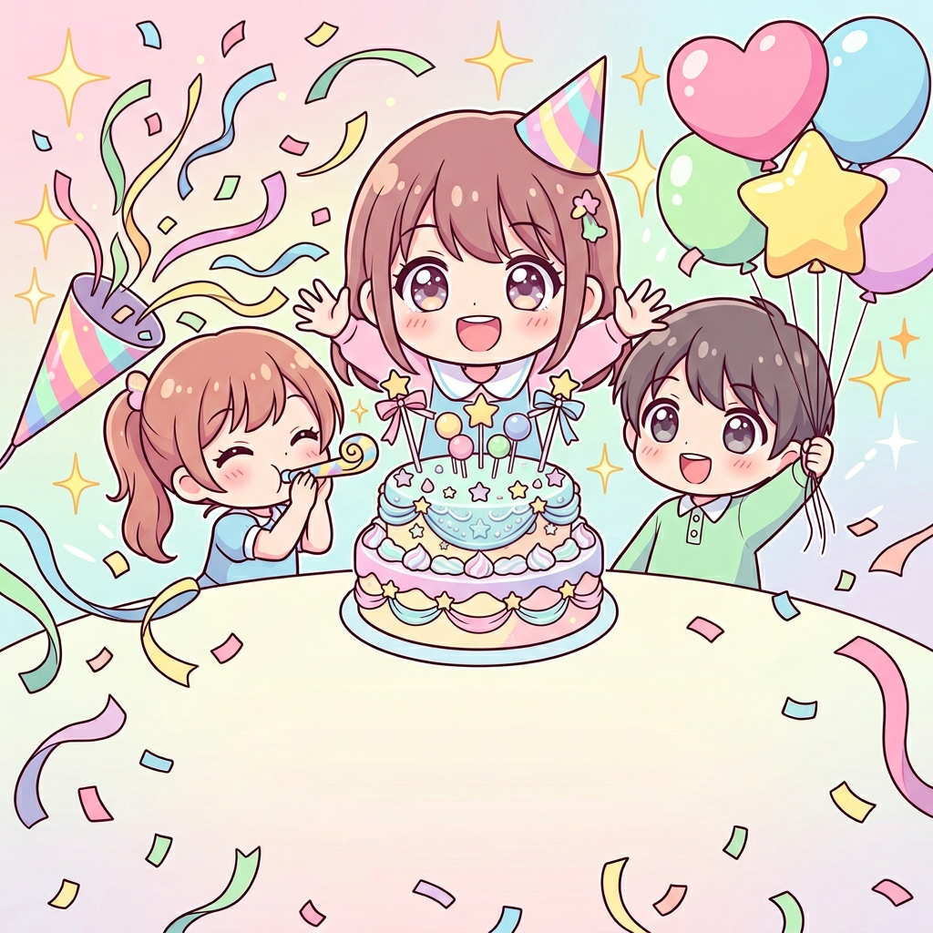 Birthday Party Invitation Chibi preview
