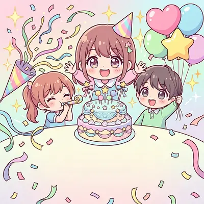 Birthday Party Invitation Chibi preview
