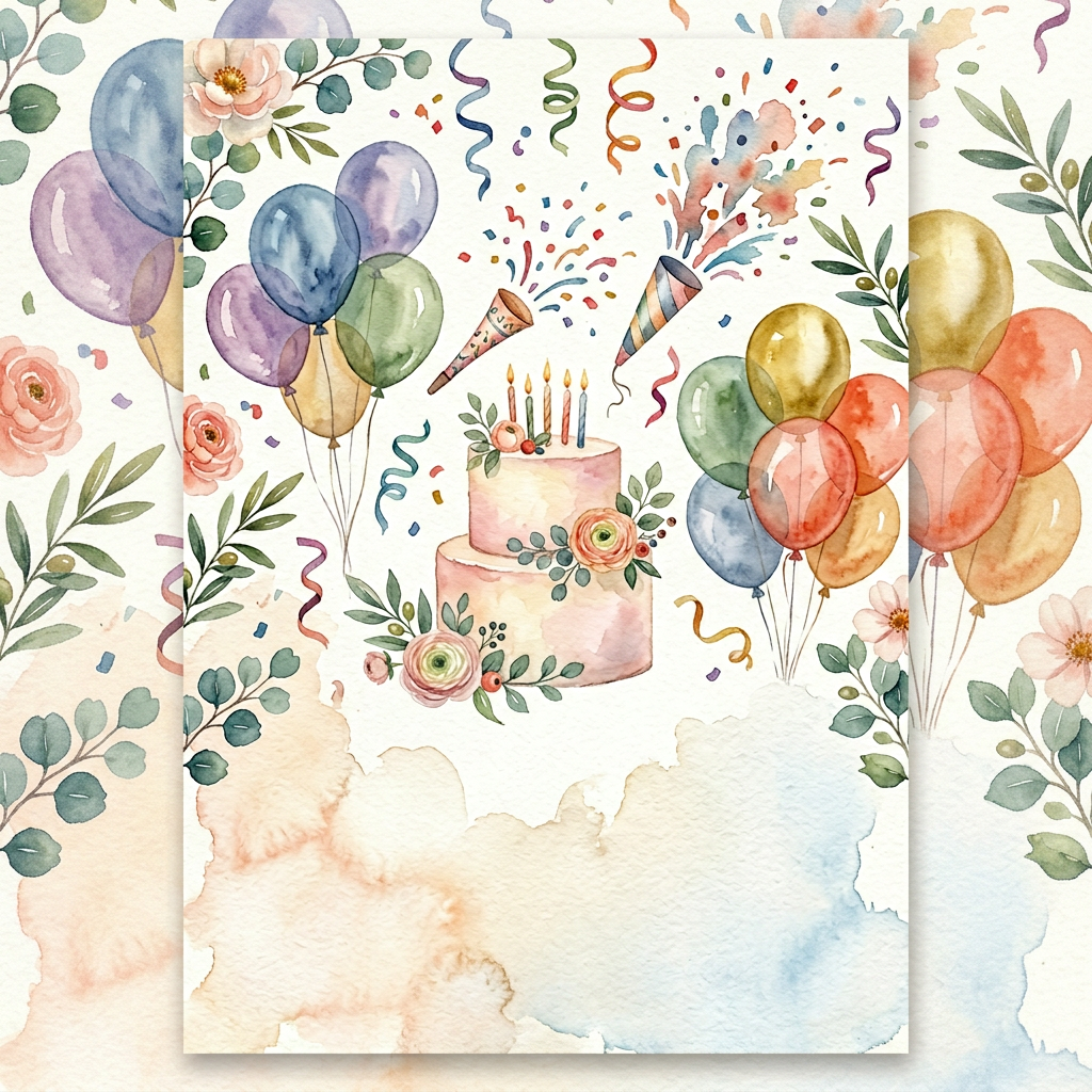 Birthday Party Invitation Watercolor Garden preview