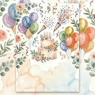 Birthday Party Invitation Watercolor Garden preview