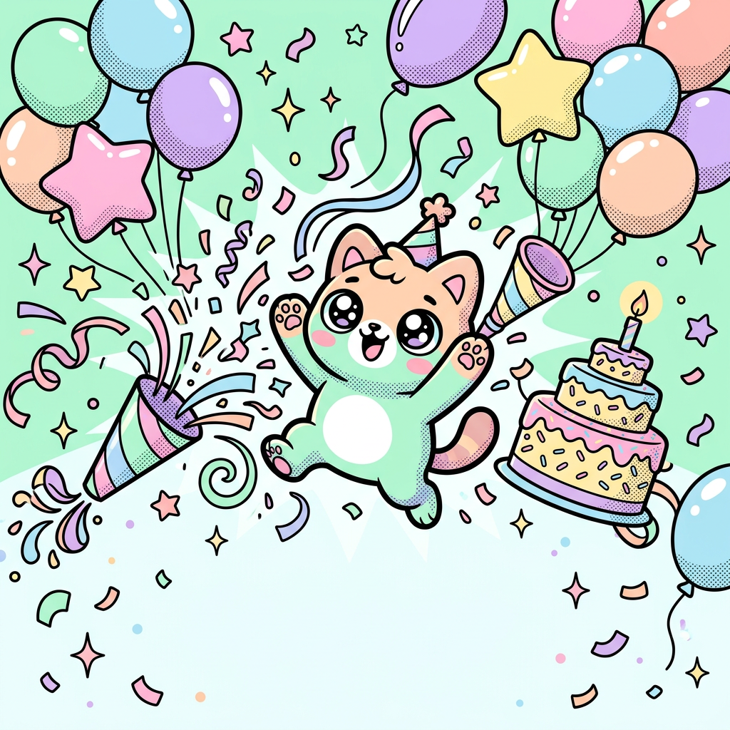 Birthday Party Invitation Kawaii preview