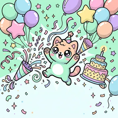 Birthday Party Invitation Kawaii preview