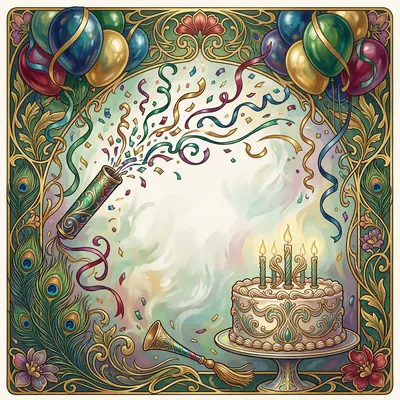 Birthday Party Invitation Art Nouveau preview