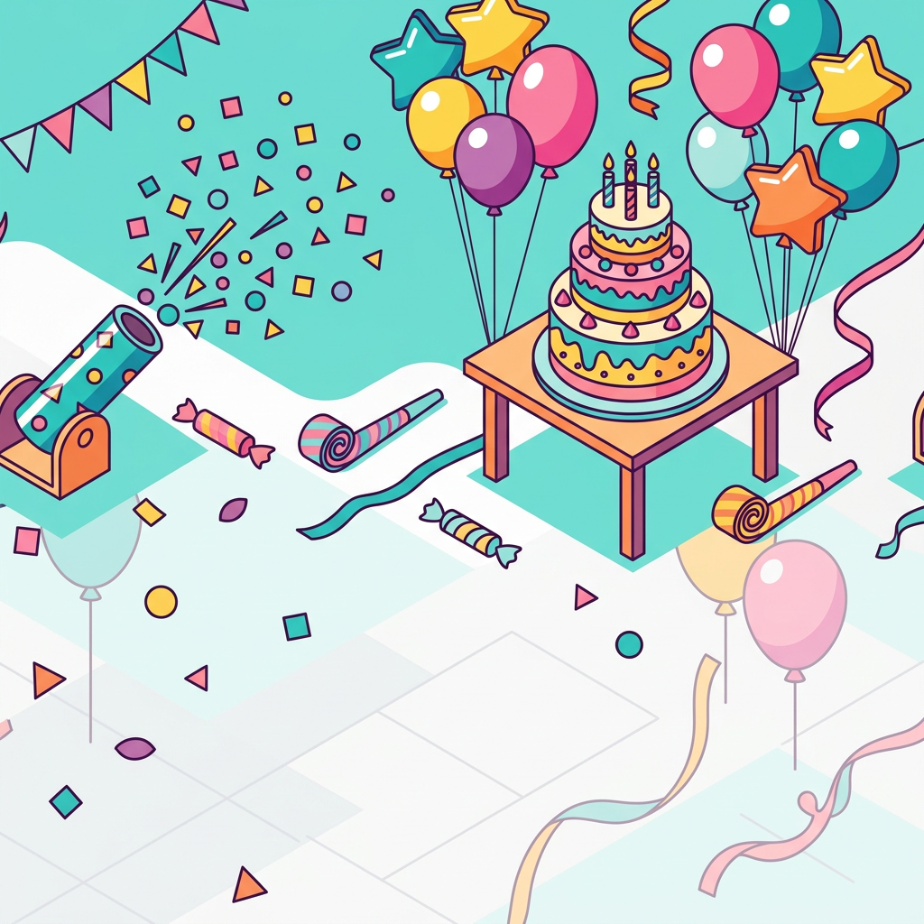 Birthday Party Invitation Isometric preview
