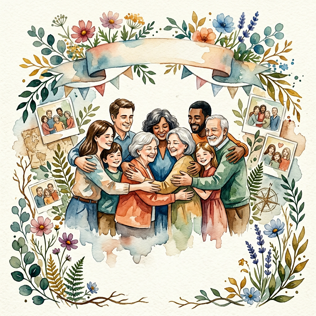 Reunion Gathering Watercolor Garden preview