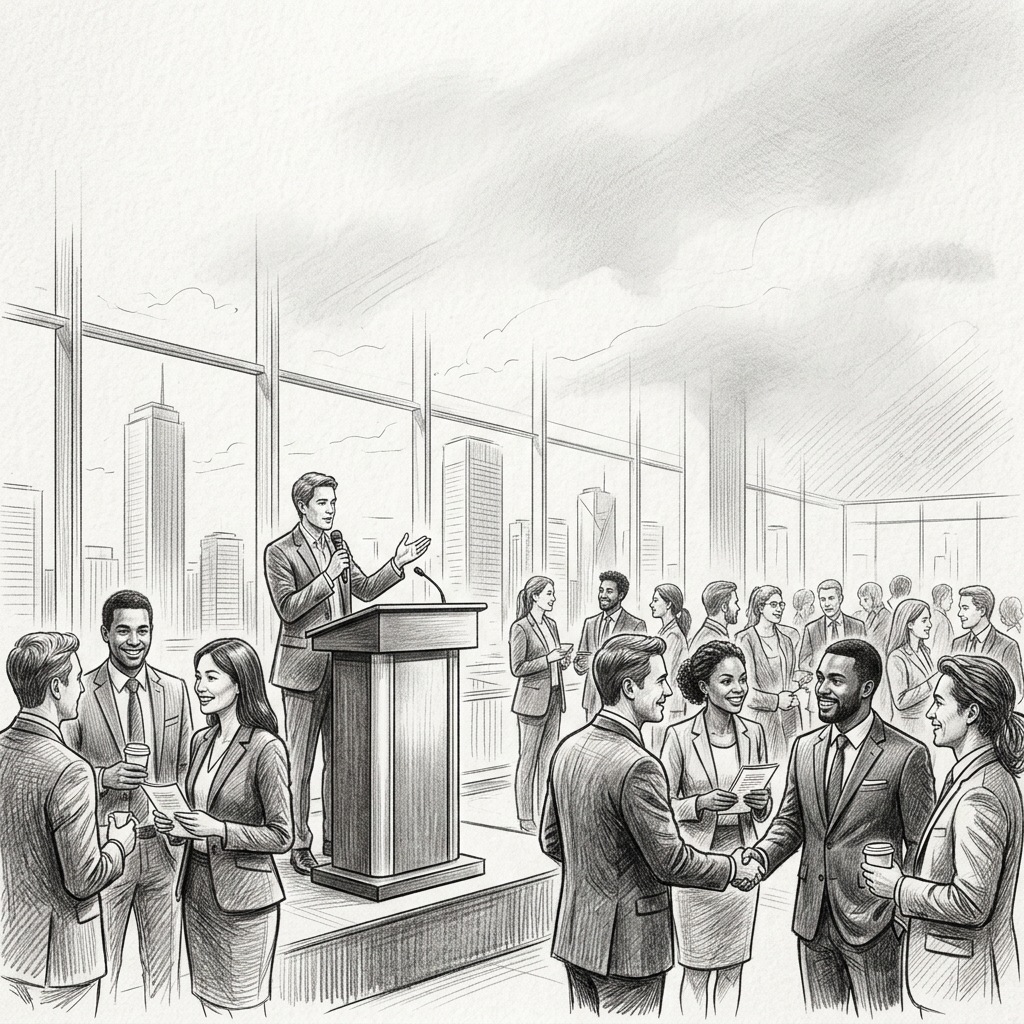 Corporate Event Pencil Drawing preview