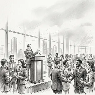 Corporate Event Pencil Drawing preview