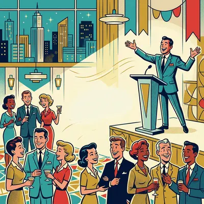 Corporate Event Retro Cartoon preview