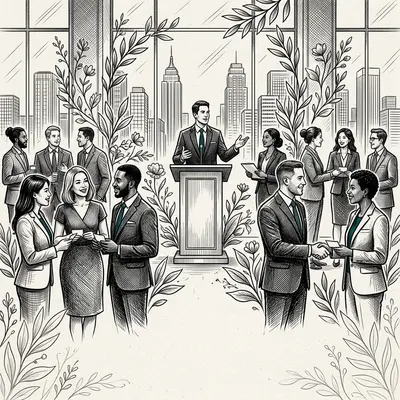 Corporate Event Ink Illustration preview