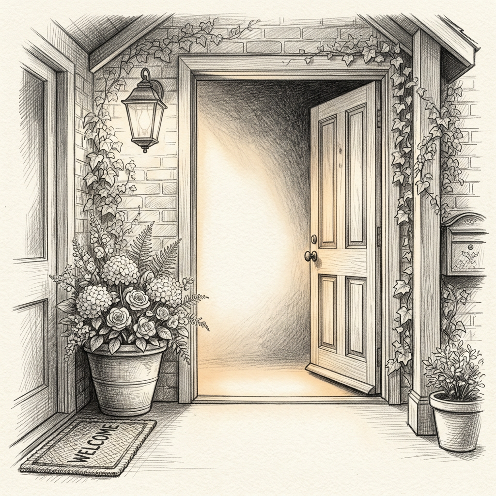 Welcome Greeting Pencil Drawing preview