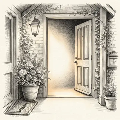 Welcome Greeting Pencil Drawing preview