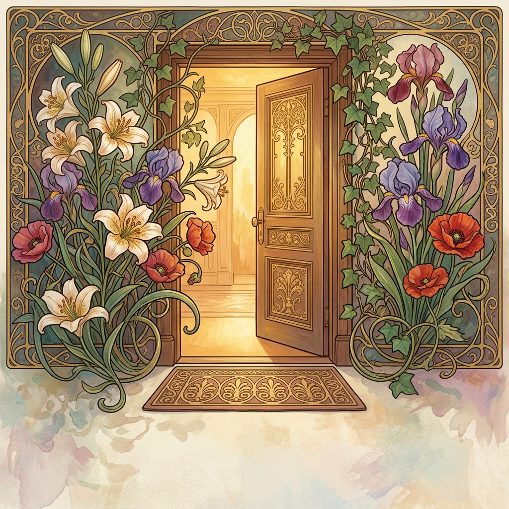 Welcome Greeting Art Nouveau preview