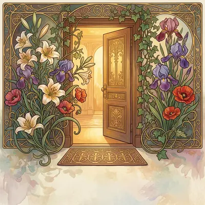 Welcome Greeting Art Nouveau preview