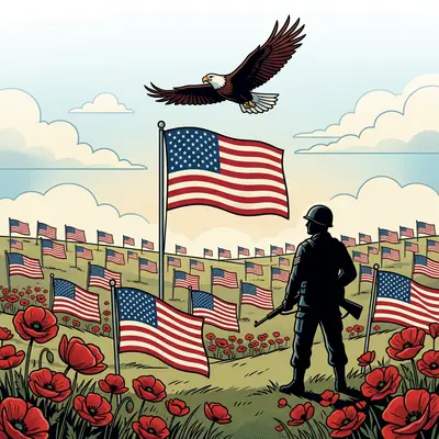 Memorial Day Remembrance Retro Cartoon preview