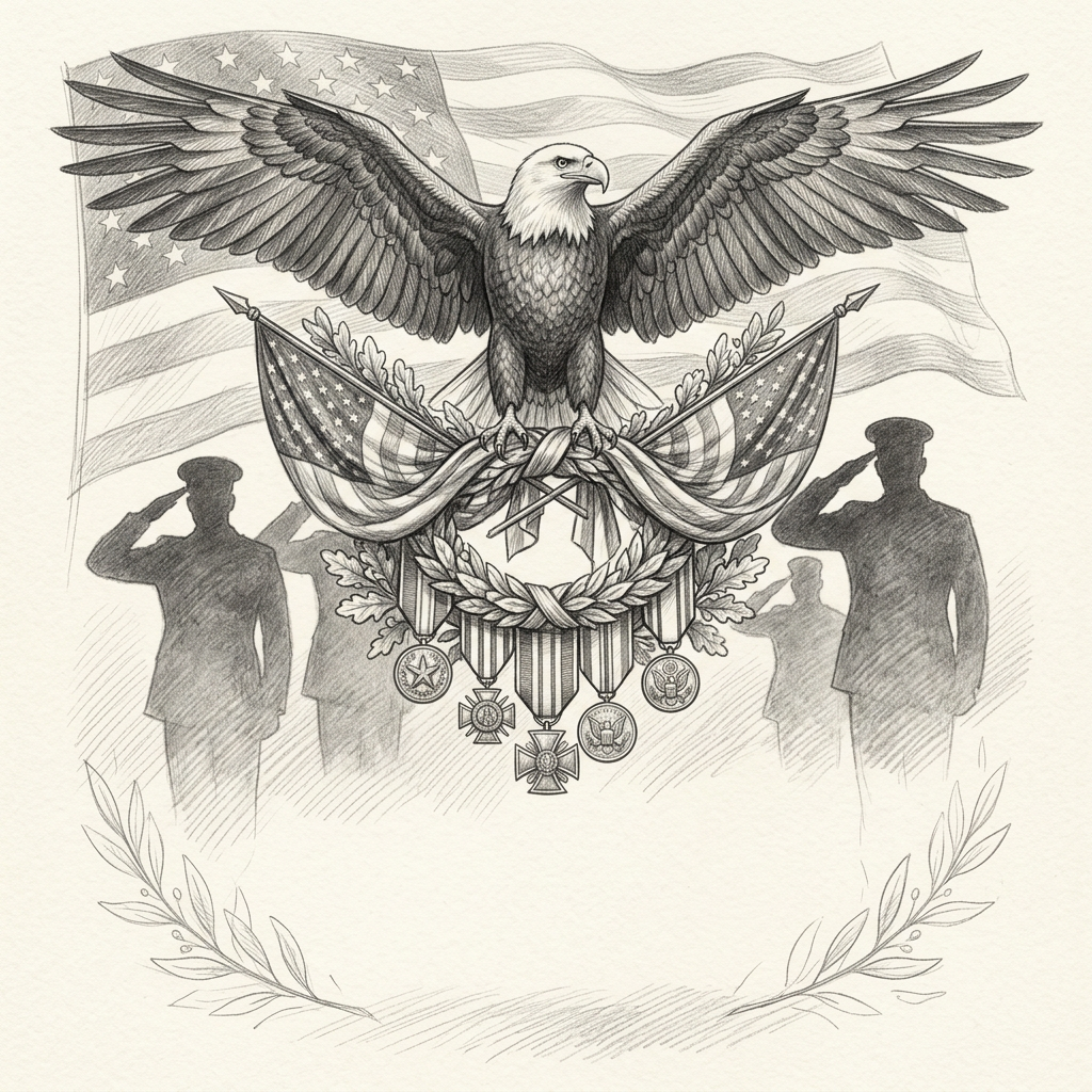 Veterans Day Honor Pencil Drawing preview