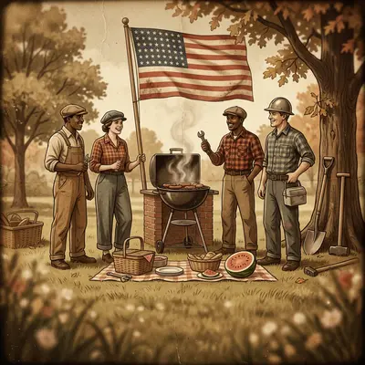 Labor Day Celebration Sepia Nostalgia preview