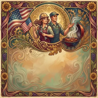 Labor Day Celebration Art Nouveau preview