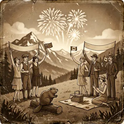Canada Day Celebration Sepia Nostalgia preview