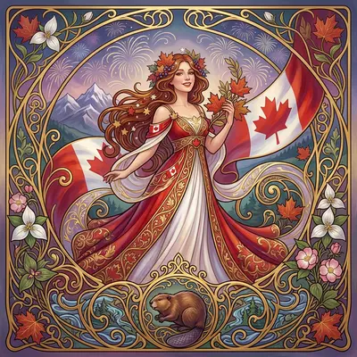 Canada Day Celebration Art Nouveau preview