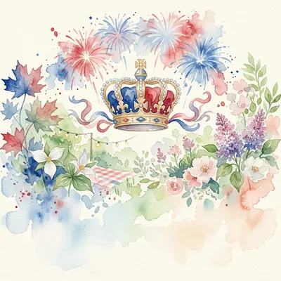 Victoria Day Celebration Watercolor Garden preview