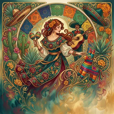 Cinco De Mayo Fiesta Art Nouveau preview