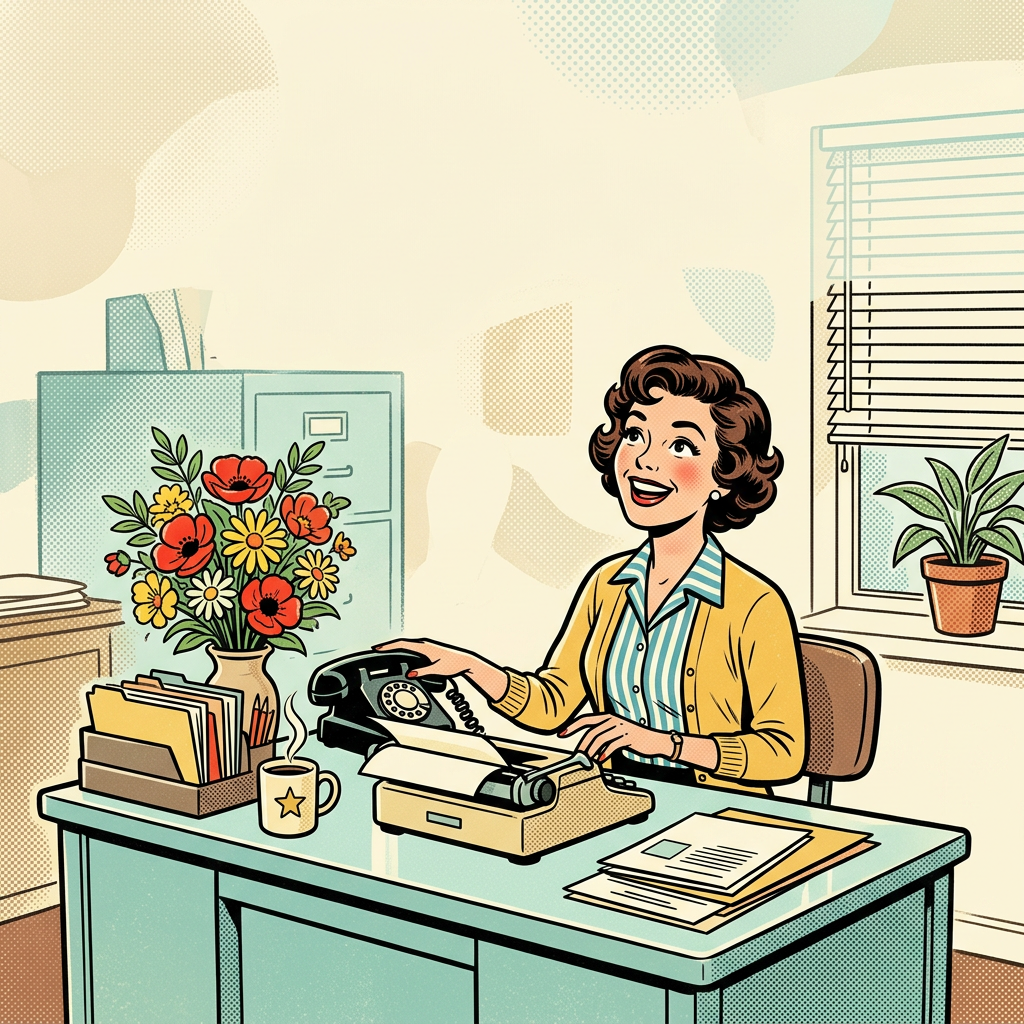 Admin Professionals Day Retro Cartoon preview