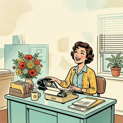 Admin Professionals Day Retro Cartoon preview